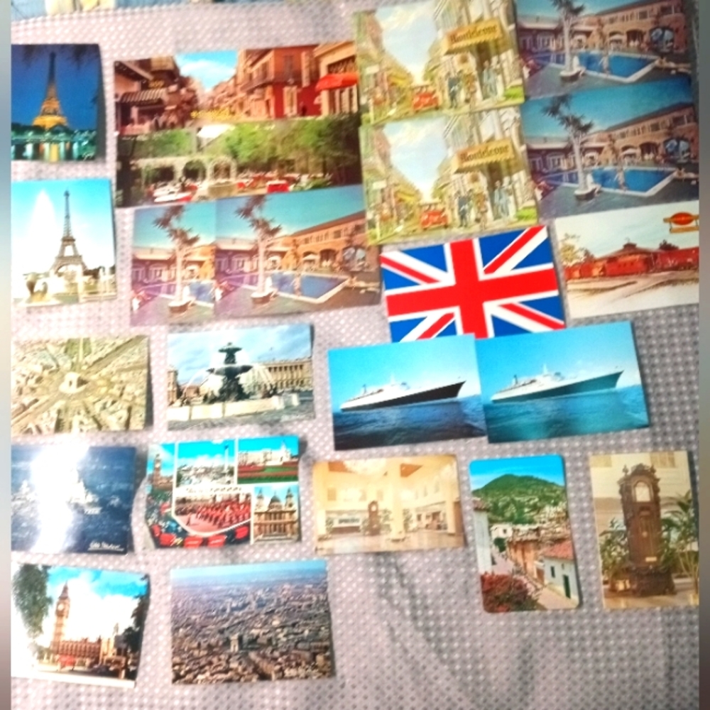 Lot of 23  Vintage post cards from 50's and 60's  France & Euro theme